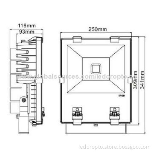 100W LED Floodlight with 1060 Aluminum Cooling Fins